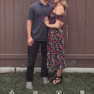 LULUS off the shoulder maxi dress